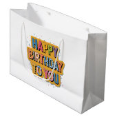 Gebloemde Gefeliciteerd Verjaardag Groot Cadeauzakje (Voorkant Gekanteld)