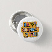 Gebloemde Gefeliciteerd Verjaardag Ronde Button 3,2 Cm (Voorkant /achterkant)