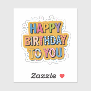 Gebloemde Gefeliciteerd Verjaardag Sticker