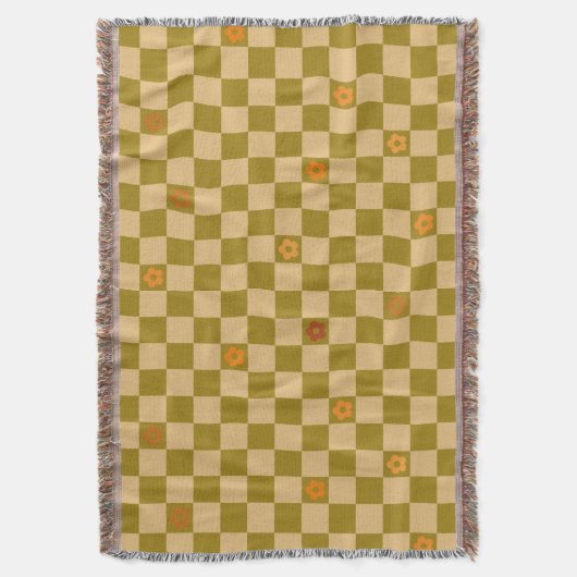 Gebloemde geruite patroon - nr. 02 deken (Voorkant Verticaal)