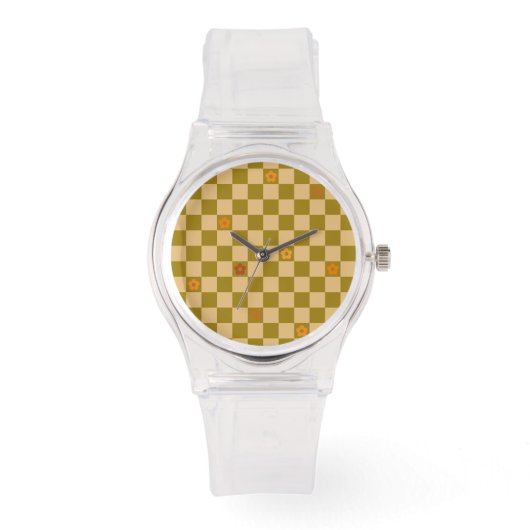 Gebloemde geruite patroon - Nr. 02 Horloge (Voorkant)