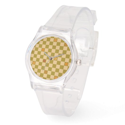 Gebloemde geruite patroon - Nr. 02 Horloge (Hoek)