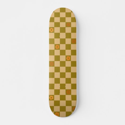 Gebloemde geruite patroon - Nr. 02 Persoonlijk Skateboard (Voorkant)