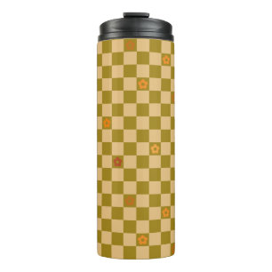 Gebloemde geruite patroon - Nr. 02 Thermosbeker