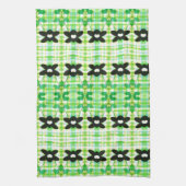 Gebloemde handdoek met geruite (Verticaal)