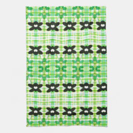 Gebloemde handdoek met geruite