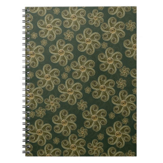 Gebloemde houtland patroon met papierroltechniek notitieboek