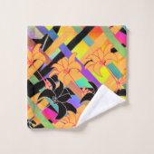 Gebloemde interlock bad handdoek (Wasdoekje)