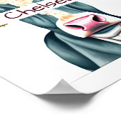 Gebloemde koe gepersonaliseerd  poster (Hoek)