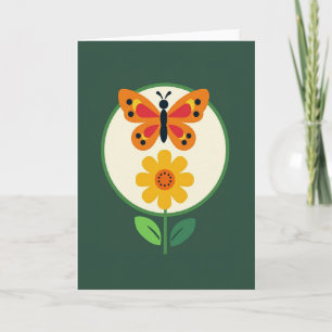 Gebloemde Kunstkaart Met Stippen En Insecten Kaart