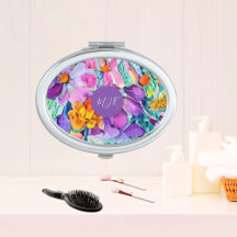 Gebloemde, met monogram gepersonaliseerde wilde bl