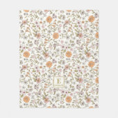 Gebloemde Monogramdeken Fleece Deken (Voorkant)