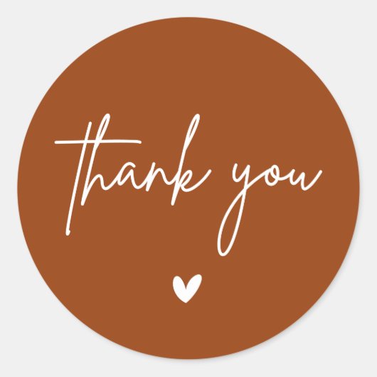 Gebloemde oranje dankjewel monogram trouw hart ronde sticker (Voorkant)
