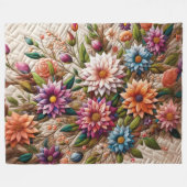 Gebloemde quiltontwerp fleece deken (Voorkant (Horizontaal))