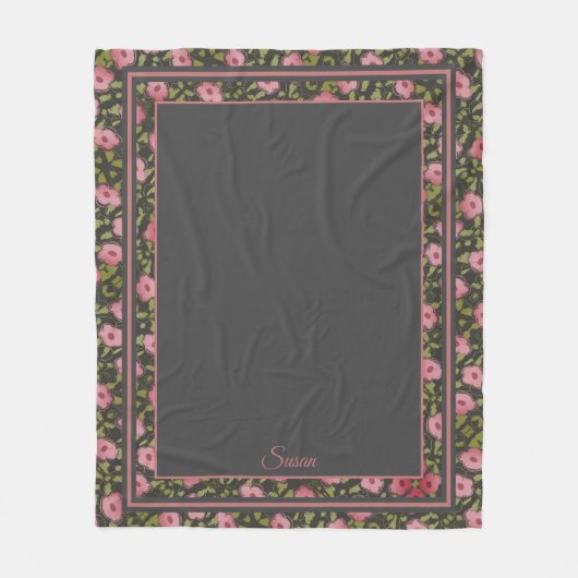 Gebloemde reisdeken fleece deken (Voorkant)