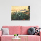 Gebloemde Rivieroever, Argenteuil - Claude Monet Canvas Afdruk (Insitu (Woonkamer))