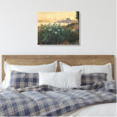 Gebloemde Rivieroever, Argenteuil - Claude Monet Canvas Afdruk (Insitu (Slaapkamer))