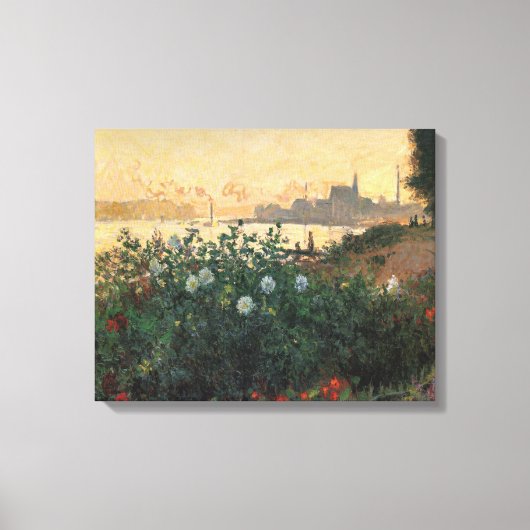 Gebloemde Rivieroever, Argenteuil - Claude Monet Canvas Afdruk (Voorkant)