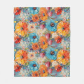 Gebloemde Structuurpatroon Fleece Deken (Voorkant)