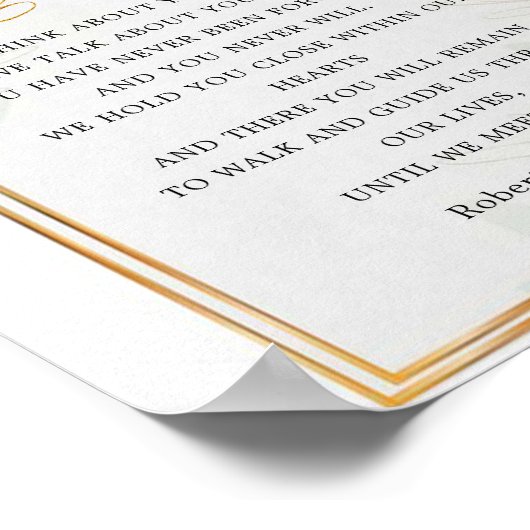 Gebloemde tot ziens grafgedicht bord poster (Hoek)