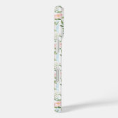 Gebloemde waterverf gestreepte gepersonaliseerde b Case-Mate iPhone case (Achterkant / Rechts)