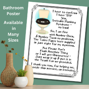 Geblokkeerd toiletbord, niet iets anders oplichten poster