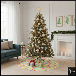 Geblokt felgeel geruit grafisch dambordpatroon kerstboom rok