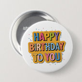 Geblokt Gefeliciteerd Ronde Button 7,6 Cm (Voorkant /achterkant)