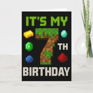Geblokt Level 7 Verjaardag Kinderen Gamer Feest On Kaart