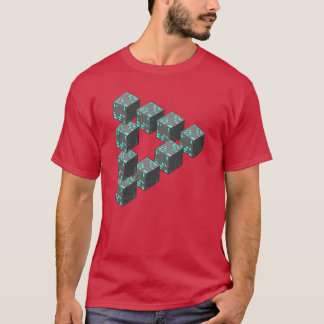 Geblokte Blokken Onmogelijke Penrose Driehoek Shel T-shirt