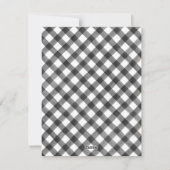 Geblokte Buffalo Plaid Zwart Wit Plat Persoonlijk Feestdagenkaart (Achterkant)