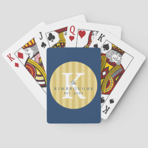 Geblokte cirkel familie monogram in elke kleur pokerkaarten