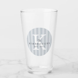 Geblokte cirkel familiemonogram in elke kleur glas