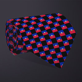 Geblokte Haïtiaanse vlag Stropdas