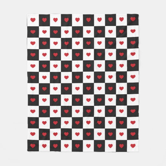 Geblokte harten fleece deken (Voorkant)