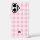 Geblokte Initialen Aangepast Case-Mate iPhone Case (Achterkant)