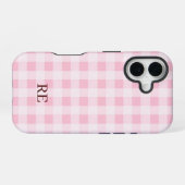Geblokte Initialen Aangepast iPhone 16 Hoesje (Achterkant horizontaal)