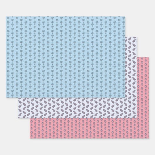 Geblokte inpakpapier vel (Set)