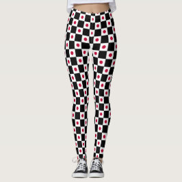Geblokte Japanse vlag patroon Leggings
