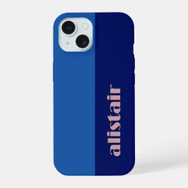 Geblokte kleuren met personalisatie iPhone 15 case