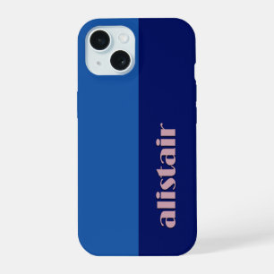 Geblokte kleuren met personalisatie iPhone 15 case