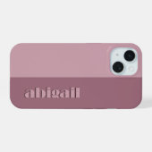 Geblokte kleuren met personalisatie iPhone 15 case (Achterkant horizontaal)