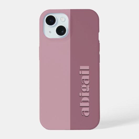 Geblokte kleuren met personalisatie iPhone 15 case (Achterkant)