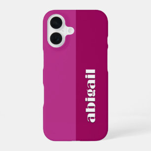 Geblokte kleuren met personalisatie iPhone 16 hoesje