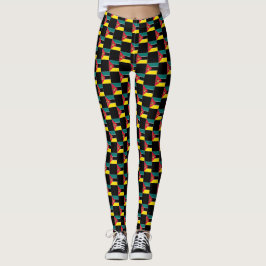 Geblokte Mozambikaanse vlag patroon Leggings