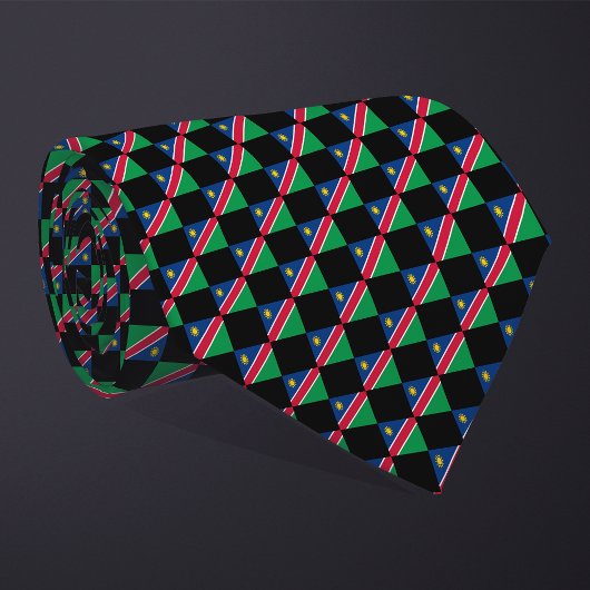 Geblokte Namibië vlag patroon Stropdas