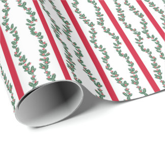 Geblokte print guirlandes cadeaupapier