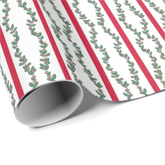 Geblokte print guirlandes cadeaupapier (Rol Hoek)