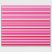 Geblokte strepen, fuchsia, maroon en roze cadeaupapier (Vlak)