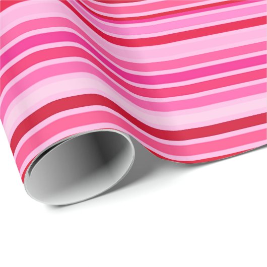 Geblokte strepen, fuchsia, maroon en roze cadeaupapier (Rol Hoek)